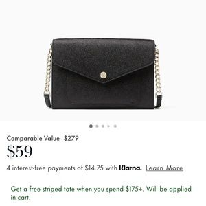 Kate Spade cross body black purse